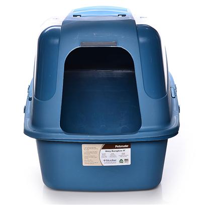 Petmate Presents Kitty Komplete Hooded Pan Set-Blue Jumbo. 21x17x18 Twilight Blue [18102]