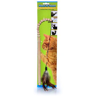 Ware Manufacturing Presents Bead-N-Tease Dangler Wand Toy Cat. Hours of Interactive Fun with Kitty. [18367]