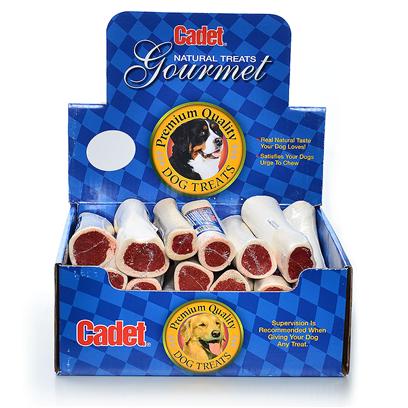 Ims Pet Industries Presents Cadet Gourmet Stuffed Sterilized Bone Ims 5-6' Stuffd Chic 18pc. Cadet Gourmet Display Box Stuffed Sterilized Bone Cheese (18pc) 5-6" [18644]