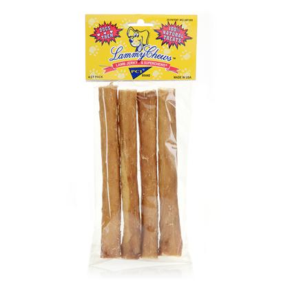 Pet Center Inc. Presents Pet Center 5' Lammy Chews 4ct Pci Chew. Lammy Chews are Beef Flavored Superchews which are Completely Covered in a Sleeve of 100% Pure Lamb Jerky! During the Cooking Process Lamb Juices Baste the Beef Superchew, Resulting in a Tasty Combination that Taste Test Doggies are Absolutely Crazy About! Made in Usa [18652]