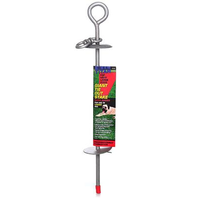 Coastal Presents C Giant Auger Tieout Stake 28'. Superior Design Allows for Easy Installation in Loose or Sandy Soil. Heavy Duty Construction for Greater Strength and Security. Dome Shape Prevents Tie out from Tangling. Rust Resistant. [18709]