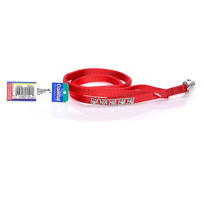 Coastal Presents Nylon Jewelled Lead-Red 3/8' X 4ft. Add a Touch of Sparkle for your Special Pet with our Standard Jewel Lead. This 3/8" X 4' Lead is Perfect for Small to Extra Small Dogs. This Elegant Jewel Lead Looks Great with a Matching Jewel Collar. It is Adorned with the Highest Quality, Swarovski Crystals, which will Keep their Beautiful Luster for Years. [18765]