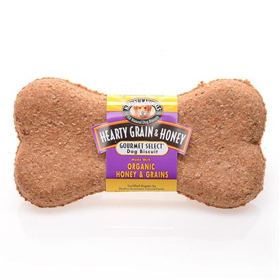 Nature's Animals Presents Organic Dog Biscuits 4' 24pc Display Hearty Grain & Honey. Nature's Animals Gourmet Select Organic Line is Baked with Organic Ingredients. Nature's Animals Gourmet Select Organic is Available in a 4-Inch Bone in these Delicious Flavors Hearty Grain & Honey, Peanut Butter & Carob and Carrot Crunch. The 4-Inch Bones are Sold Individually in their Own Wrapper. What Makes an Organic Dog Biscuit Different? The Growing of Organic Food is Based on a System of Feeding and Farming that Mimics Natural Ecosystem and Maintains and Replenishes Nutrients in the Soil. Organic Foods are Produced without the Use of Herbicides, Pesticides or Artificial Fertilizers, and do not Contain Chemical Additives or Preservatives. Organic Agriculture Helps Protect and Preserve our Environment. Good Nutrition can Extend the Length and Quality of a Dog's Life. So, if it's a Really Healthy and Delicious Organic Treat You're Looking for - Look no Further than Nature's Animals Gourmet Select Dog Biscuit! Gourmet Select Conforms and Meets the Requirements for Organic Foods and is Certified Organic by Quality Assurance International. Ingredients Organic Whole Wheat Flour, Organic Wheat Bran, Organic Barley Malt, Organic Honey, Organic Brown Rice, Corn Oil, Organic Parsley, Organic Garlic and Preserved with Mixed-Tocopherols (Source of Vitamin E). [18833]