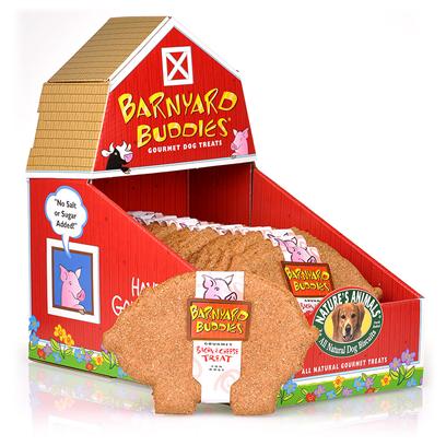 Nature's Animals Presents Barnyard Buddies-Pig Shaped Biscuits Bacon & Cheese-18 Pack. Nature's Animals Currently Offers Adorable Cows and Pigs as Part of our Barnyard Buddies Line. Cows Come in Luscious Beef & Oat Flavor and Pigs are Available in Yummy Bacon & Cheese Flavor. Look for them in the Store in their Barn Display! Each Pig and Cow is Individually Wrapped. Ingredientswhole Wheat Flour, Wheat Bran, Bacon, Cheese, Ground Brown Rice, Corn Oil, Parsley, Garlic and Preserved with Mixed-Tocopherols (Source of Vitamin E). [18834]