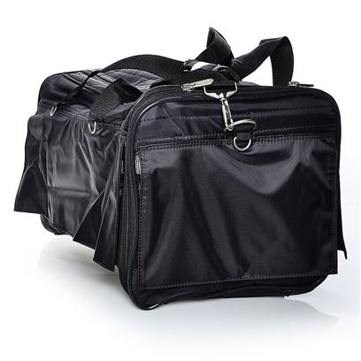 Sherpa Pet Carriers Presents Sherpa Roll-Up Bag Small Lrg/Blk. Mesh Panels on 4 Side for Ventilation and Panoramic View; Roll-Up Flaps for Privacy; Travel Tray for Additional Convenience; Fits Comfortably under Cabin Seat; Adjustable Shoulder Strap; Washable Faux Lambskin Liner; Top and Side Entry; for Pets Up to 8 Lbs (3.62 Kg), 13" (33cm) L X 8" (20cm) H [18950]