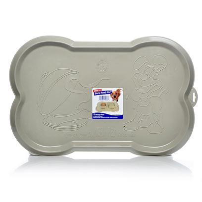 Omega Paw Presents Hungry Pet Bone Food Mat 16' X 24'. Omega Paw's Uniquely Shaped Mat Adds a Designer's Flare to a Pets Feeding Area. It has been Designed with a Raised Edge to Prevent Food or Water from Spilling Onto the Floor. Dimensions 24" X 15.75" X .5" [19234]