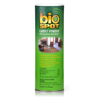 Farnam Presents Bio-Spot Carpet Powder 16oz. Kills Fleas and Ticks on Carpet Kills all Four Stages of the Flea Eggs, Larvae, Pupae and Adult Controls Reinfestation Up to a Year [19577]