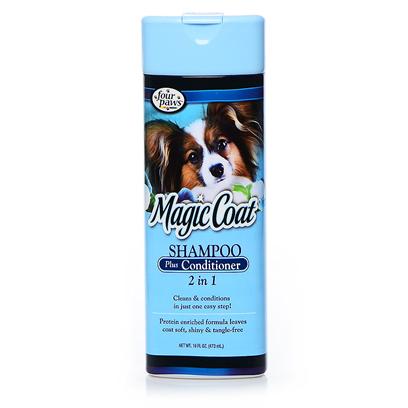 Four Paws Presents Magic Coat 2-in-1 Shampoo/Conditioner 16oz Fp Mgc 2in1 Sh/Cndtr. Cleans & Conditions in just One Easy Step! Protein Enriched Formula Leaves Coat Soft, Shiny & Tangle Free. 16 Oz [19586]