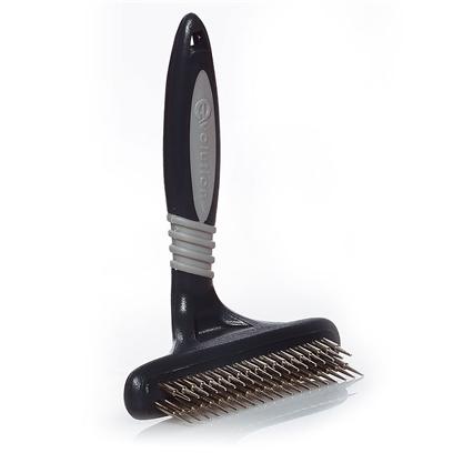 Safari Presents Evolution Grooming Undercoat Rake with Rotation Teeth Rake-Double Row. Evolutiontm Grooming Tools Provide a Gentle Way to Quickly Untangle a Pet's Coat. The Rotating Teeth Pull through the Coat without Damaging It. Pins and Handles are Made from the Highest Quality Material and Offer Long Lasting Durability. [19709]