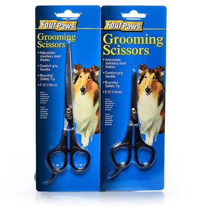 Four Paws Presents Four Paws Grooming Scissors 7.5'. Four Paws Grooming Scissors are Useful for Grooming all Types of Coats. They Include Adjustable Stainless Steel Blades, a Comfort Grip Handle and a Rounded Safety Tip for Ease and Convenience. 7 1/2" [19718]