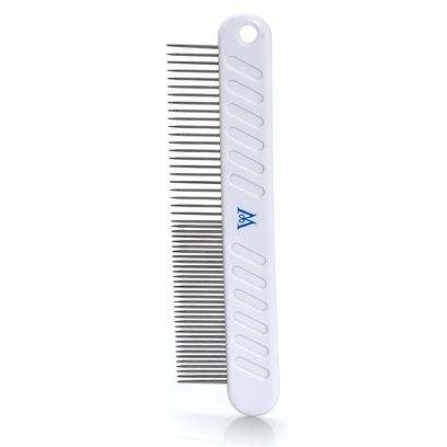 Millers Forge Presents Deluxe Medium & Coarse Comb with Handle. Specialist Combs from the Industry Leaders in Grooming Tools. Features Ergonomic High-Strength Plastic Handle and High Quality Rust-Resistant Steel Teeth. [19752]