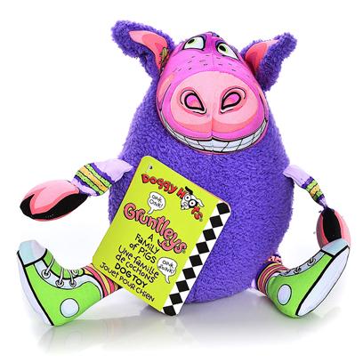 Petmate Presents Gruntleys Grunting Animals Dog Toy. Meet the Gruntleys! Always Ready for a Good Ol' Fashioned Grunt-O-Rama, our Family of Outspoken Oinkers Feature a Perfectly-Porklike Sound Device that Dogs just Can't Resist. Forget the Bacon - these Happy Hogs will have your Dog Beggin' for More (and More)! E-I-E-I-O! [20185]