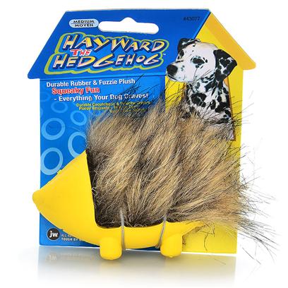 Jw Pet Company Presents Hayward the Hedgehog Rubber Toy Jw Medium (Md). Hayward the Hedgehog is an Exciting New Combo Toy from Jw Pet - Soft, Fuzzy, Squeaky Plush Combined with a Tough Natural Rubber in a Classic, Top-Selling Animal Shape that Dogs Love! This Squeaky and Soft yet Strong Toy is Available in Assorted Colors and Sizes. Hayward the Hedgehog is Perfect for the Dog who Wants (and Deserves) it All! [20298]