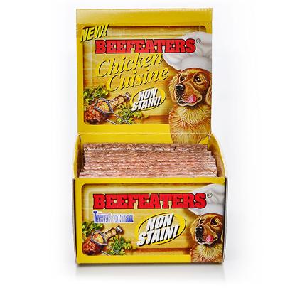 Buy Beefeaters Chicken Cuisine for Dogs products including Beefeaters Chicken Cuisine 1'x10' - 15 Box, Beefeaters Chicken Cuisine 1/2x5' - 140 Box, Beefeaters Chicken Cuisine 3/4x5' - 52 Box, Beefeaters Chicken Cuisine Chew Sticks 50 Category:Rawhide Price: from $15.99