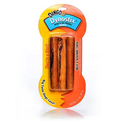 Dingo Brand Presents Dingo Beefy Dyno Stix 5' 3pack 3 Pack. Meat in the Middle! For that One of a Kind Dog...Yours!! Peg 3.2 Oz [20997]