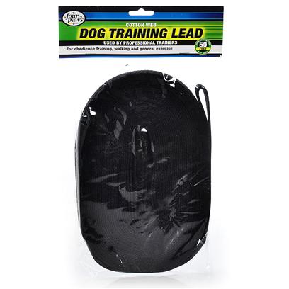 Four Paws Presents Cotton Web 5/8' Training Lead 50ft Black. Manufactured of 100% Natural Cotton, Four Paws Dog Training Leads are Preferred and Recommended by Professional Dog Handlers and Trainers. Features a Solid Bronze Swivel Snap for Extra Durability. 50 Ft. Red [21188]