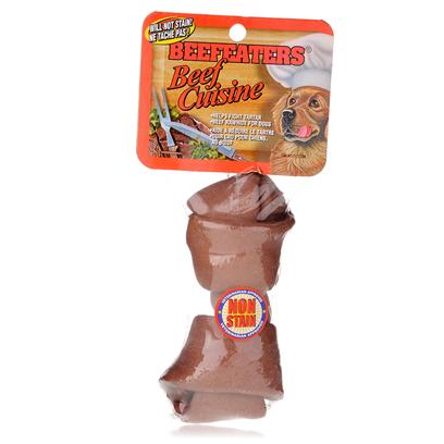 Beefeaters Presents Beef Bone 5-6'. Beefeaters American Beef Hide Bones are Made from us Corn-Fed Cows, Thereby Providing the Highest Quality Rawhide. There are no Artificial Flavors, Colors or Preservatives. Each Product is Handmade, Ensuring Consistency in Shape and Size. [21194]