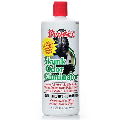 Venus Laboratories Presents Petastic Skunk Odor Eliminator Quart Venus Qt. Petastic's Unique Blend of Proprietary Enzymes, Detergents and Odor Counteractants Cleans Stains and Eliminates Odors Caused by Pet Accidents Including Urine, Feces and Vomit. Works on Carpets, Upholstery, Clothes, Furniture, Sealed Wood, Tile, Linoleum, and any Water Safe Surface. Use Petastic First as Other Cleaners may Set Stains Making it Almost Impossible to Remove Them. Works where Other Products Fail Due to its Unique Scientific Blend of Enzymes that Work in Unison with Proprietary Odor Counteractants to Eliminate the Odors Associated with Pet Accidents. The Same Enzymes that Digest Odor-Causing Compounds Work in Harmony with the Detergents to Eliminate the Stain as Well. Quart [21589]