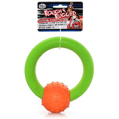 Four Paws Presents Rough & Rugged Rubber Ring with Ball-6' Fp Toy Ball 6'. Part of a Complete Line of Unique and Traditional Style Toys Made with the Highest Grade of Rubber and Filled with Unique Polymers to Give Extra Bounce. Available in 2 Sizes. 6" [21717]