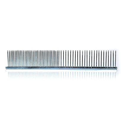 Millers Forge Presents Vista Comb-Medium/Coarse Mf Greyhound Comb Md/Crs. Greyhound Combination Comb, 7.5 Inch Long W/ 1 1/8 Inch Tooth Length. This Medium/Fine Comb has been the Professionals' Choice Almost Since Dogs and Cats were First Groomed. The 2 in 1 Combo Comb Uses a Strong yet Highly Flexible Specialty Steel. Medium [22741]