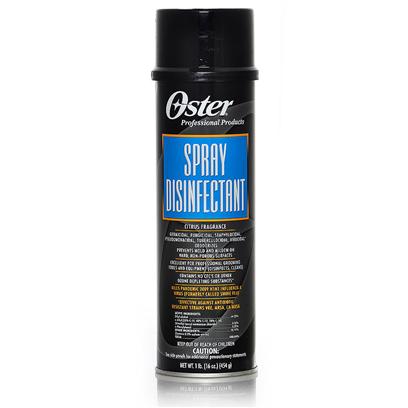 Oster Presents Spray Disinfectant 14oz Oster. Kills Germs. Helps to Prevent Mold and Mildew. Clean, Pleasant Fragrance Helps to Eliminate Odors. [22749]