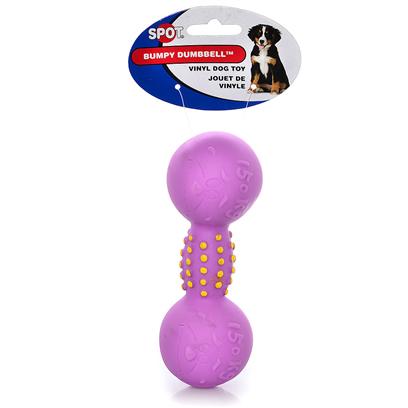 Ethical Presents Vinyl Black Bumpy Dumbbell 6' Spot Dumbell. Bumpy Dumbbell 6" Vinyl Barbell, Squeaky, Textured, Fun Interacting. [22953]