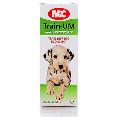Mark and Chappell Presents Train Um Drops 2oz Mc. No More Puddles Inside and no More Messy Lawn! Train-Um Helps to Train Puppies and Older Dogs to Use Designated "Potty" Spots. Pheromones Attract Dogs to Designated Areas and can be Used Inside or Out! [23030]