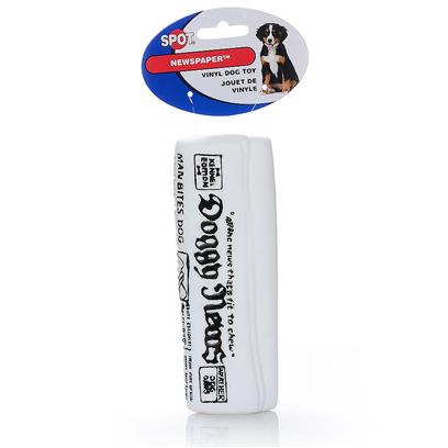 Ethical Presents Vinyl Newspaper Spot Color. Vinyl Newspaper Vinyl Squeaky 6.5" Newspaper, have your Dog Run and Fetch! [23125]