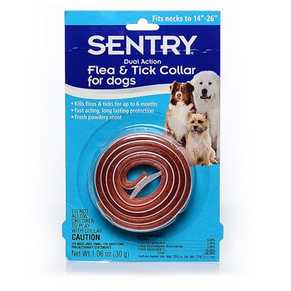 Sergeants Presents Sentry Dual Action Flea & Tick Collar for Dogs Large. Fleas and Ticks are Year Round Guests that can Live in the Carpet and Furniture and can Even Attack Humans. Luckily the Sentry Dual Action Flea & Tick Collar Protects Against Both. They are Easy to Put on your Dog and Highly Effective, Keeping Both you and your Dog Bite-Free for Up to 6 Months. [23407]