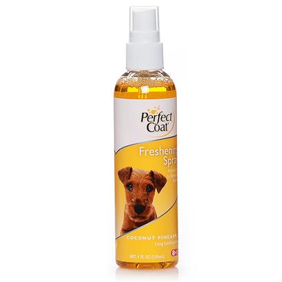 8 in 1 Presents Pro Pet Coconut/Pineapple Freshening Scent Spray 4oz 8in1 Coco/Pnpl Fresh Spry. Perfect Coat Coconut Pineapple Freshening Spray Nourishes, Detangles and Adds Shine to the Coat. Formulated with the Help of Groomers to Ensure this Spray Contains the "Must have" Combination of Premium Ingredients to Meet the Demands of the Most Discriminating Pet Grooming Needs. [23656]