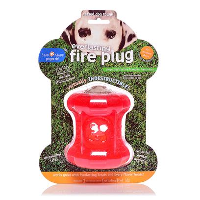 Triple Crown Presents Everlasting Fire Plug Medium. Medium Fire Engine Red - also Available in Small or Large Fill the Everlasting Fire Plug with Every Flavor Treats and then Cap off the Ends with Everlasting Treats or Everlocking Treats for a Real Chewing Challenge. Packaged with One Everlasting Treats Made from Highly Durable, Tear Resistant Proprietary Material that Holds Up to Even the Toughest Chewing Challenge. Unique Design Rolls Erratically, Enticing your Dog to Play. Great for Preventing Destructive Boredom Behaviors. Hide them Around the House for a Fun Game of Hide & Seek. Feed Meals out of them and Turn Meal Time into a Game. [23917]
