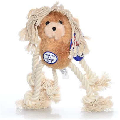 Ethical Presents Plush/Rope Mop*Pets-Bear Spot Mop Pets Plush Bear. Moppets Plush & Rope Bear Perfect Chew Pal, Satisfy a Dogs Natural Urge to Chew. All Rope has Knotted Ends. Squeaky Plush Bodies, Tough Rope Limbs. [23935]