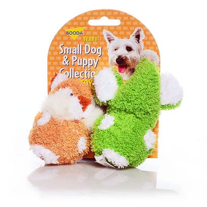 Petmate Presents Booda Terry Elephant Chipmunk 2 Pack 2-Pack. These Pint-Sized Plush Toys are Perfect for your Small Dog or Puppy. Covered in a Soft, Terryfabric, they Come in Fun Shapes that your Dog will Love! Case Pk 30 [23985]