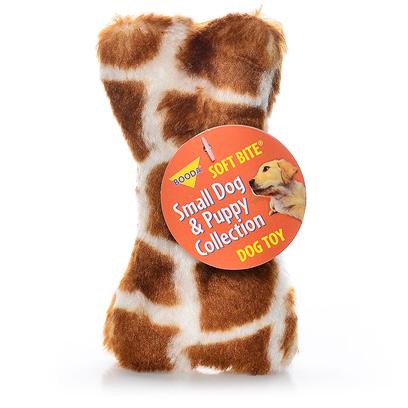 Petmate Presents Booda Skins Giraffe Print Bone Small. Your Dog Won't be Able to Resist Chomping on Booda Skins™. These Wild, Plush Toys are Available in the Two Best Selling Dog Toy Shapes Bones and Balls! These Fun Toys Come in Animal Patterns and can be Tossed, Rolled or Squeezed to Entertain your Dog for Hours. Case Pk 60 [24004]