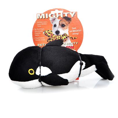Tuffy's Presents Tuffy's Mighty Ocean Jr Whale-Wylie Tuffys Mghty Whale. Wylie Jr. - he may be a "Killer" Whale, but Wylie Won't Kill your Dog's Teeth! Soft and Plush, yet Sturdy and Strong Construction Makes the Perfect Playtoy for your Pooch. 7x 4x 3 [24063]