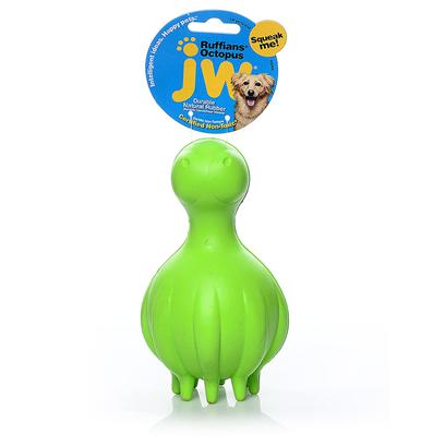 Jw Pet Company Presents Ruffians Rubber Toy Octopus Jw. Squeaking Rubber Dog Toy Fit the Personality of the Dog; Hard Rubber Squeaky Toy ; Distinctive Squeak; Made for Large Dogs; 6 Designs to Choose from the Ruffians will be the Perfect Squeaking Opponent to any Ruff and Gruff Dog. Jw Pet is Known for Exciting, Cutting Edge Design and Durability. The Ruffians are what all the Cool Dogs Want to Play with Now. Made of 100% Natural Rubber and Infused with Vanilla Extract. The Ruffians Toy is Designed so there is no Choking Hazard Posed by the Squeaker. The Entire Line of Tough by Nature Dog Toys are 100% Natural Rubber and Infused with Vanilla Extract. Every Toy is Designed to be Sensitive to the Health and Well Being of the Pet. [24135]