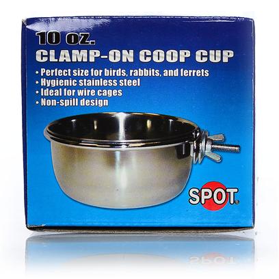 Stainless Steel Coop Cups with Steel Clamp Holders, 20oz dog kennel