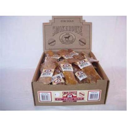 Smokehouse Presents Smokehouse 6.5' Prime Slice Shelf Display Box 40ct Small (Sm) Sw Dsp Bx. Each Prime Slice is Shrink Wrapped and Upc Labeled Stylish Cardboard Display can Fit on Counter or Shelf or in Smokehouse Wire Rack #20000 100% Natural Smoked Beef Product Great Treat for your Dog that Provides Hours of Fun. Great for Keeping Teeth Clean and Healthy. Made in the Usa Supplemental Treat [26060]