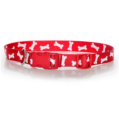 Coastal Presents Nylon Adjustable Bone Pattern Collar-Red Large-1'. Dress Up your Pet in the Most Fashionable Styles with Pet Attire. Silky, Smooth and Comfortable, this Product Line Includes our Tuff Collars and Matching Leads. Vibrant, Colorfast Patterns with Outstanding Artistidetail are Printed on Both Sides. [26107]