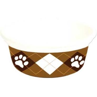 Petmate Presents Designer 24oz (3cup) Bowl Argyle (3 Cup). Petmate's Designer Bowls are Designed to Meet the Needs of the Fashion Forward, Trend Oriented Pet Owner. The Line Includes a Variety of Styles, Shapes, and Sizes for Cats and Dogs. These Bowls are Dishwasher Safe and will not Fade. They Resist Scratches and Nicks that can Trap Bacteria. Some Models Feature Finger Cut-Outs on Both Sides 24 Oz 3 Cup [26363]