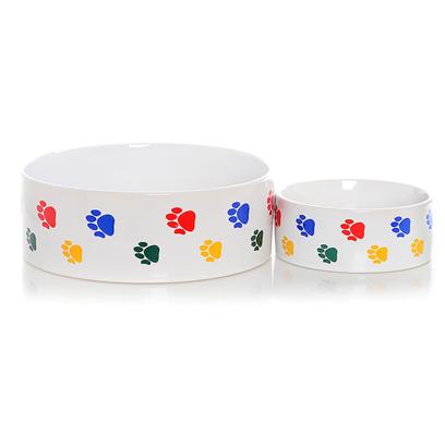 Ethical Presents Ceramic Paw Print White Stoneware Dish 5'. Fine Quality Heavy Stoneware Dishes that will Look Great in any Kitchen. [26381]