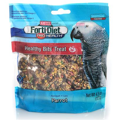 Kaytee Presents Forti Diet Pro Health Canary Healthy Bit Parrot 4.5oz. Kaytee Forti-Diet Pro Health Healthy Bits Provide a Crunchy, Fun-to-Eat Treat for your Pet. Healthy Bits are Made with Nuts, Fruit, Seeds and a Touch of Honey, all Packed into a Perfect Size Morsel to Offer by Hand or in a Treat Dish. Kaytee Added Dha Omega-3 to Support Heart, Brain and Visual Functions and Natural Prebiotics and Probiotics to Aid in the Digestive Health of your Pet. 4.5oz [26790]