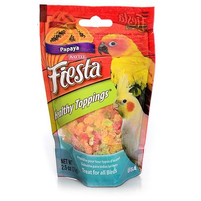 Kaytee Presents Fiesta Healthy Top Papaya 2.5oz Kt Health Pap. Kaytee Fiesta Healthy Toppings are the Perfect Treat to Add to your Pets's Regular Diet or Offer as a Side Dish. The Small Size and Delicious Real Fruit Make Healthy Toppings an Excellent Training Aid. Kaytee Products is Dedicated to the Health and Well Being of your Pet. 2.5 Oz [26814]