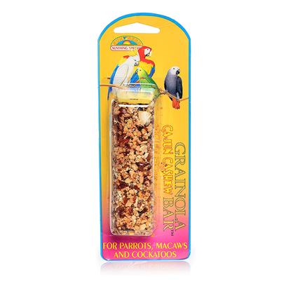 Sun Seed Company Presents Grainola Cajun Cashew Bar 2.5oz (Card) (Parrots Macaws & Cockatooos) Large Parrots Cockatooos. Arrrriiiiba! Red Hot Peppers and the Great Taste of Cashews are Sure to Spice Up Treat Time! Protein (Min. 13%), Fat (Min. 8%), Fiber (Max. 15%). [26851]