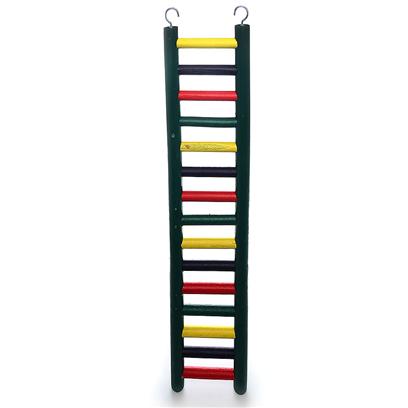 Prevue Presents Ph Heavy Duty Hardwood Ladder Wood 11-Rung 18' Hd. Carpenter Creations 24" Heavy Duty Ladder for Large Birds, this Ladder is Constructed of Solid Hardwood with a " Diameter Dowel. Includes Top Hooks for Hanging and is Colored in Assorted 100% Safe Fd&C Colors. 24" Long, 6"Wide [26889]