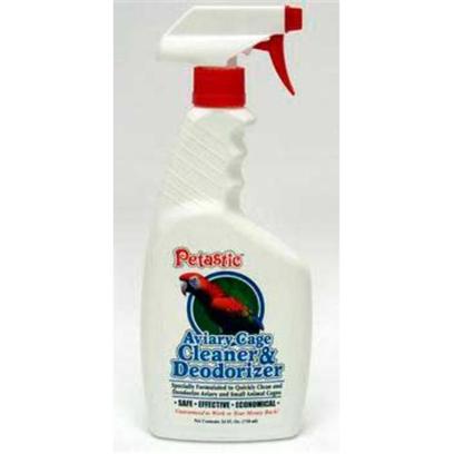 Venus Laboratories Presents Petastic Cage and Aviary Cleaner Deodorizer 24oz Trigger Venus & Deod Trig Spray. Petastic Aviary Cage Cleaner & Deodorizer Contains a Unique Scientific Enzyme Blend that is Specifically Designed to Instantly and Completely Eliminate Odors and Clean Bird and Other Small Animal Cages. Cleans and Deodorizes in One Easy Step. Safe and Effective when Used as Directed. Works on all Types of Cages Including Wire, Glass, Plexiglass, Plastic and Metal. Packaged in a Convenient Spray Bottle Making Clean Up Easier and More Efficient. 24 Oz. [26910]