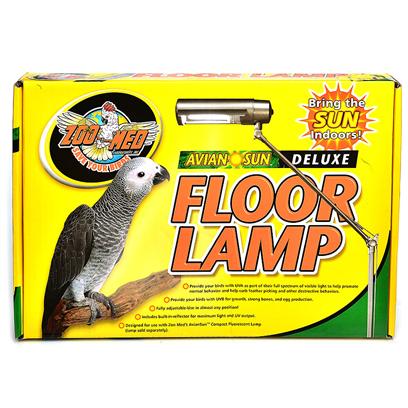 Zoo Med Laboratories Presents Avian Sun Deluxe Floor Lamp Extends to 6'. Fully Adjustable Avian Floor Lamp for Use with Zoo Med's Aviansun 5.0 Uvb Compact Fluorescent Lamp. Six Points of Adjustment Allow for Use in Almost any Position. Built in Reflector Increases Light and Uv Output. Weighted Base for Stability. [26915]