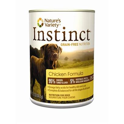 Nature's Variety Presents Nature's Variety Instinct Grain Free Chicken Canned Dog Food 13.2oz Cans/Case of 12. Nature's Variety Instinct Grain Free Chicken Canned Dog Food. Complete and Balanced for all Life Stages and all Breeds [27175]