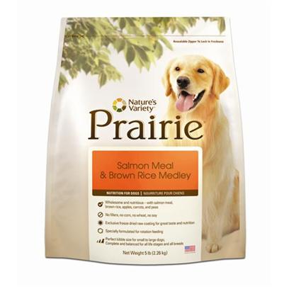 Nature's Variety Presents Nature's Variety Prairie Salmon Meal & Brown Rice Medley Dry Dog Food 30lb Bag. Nature's Variety Prairie Salmon Meal & Brown Rice Medley Dry Dog Food. Great Taste for your Dog. [27451]