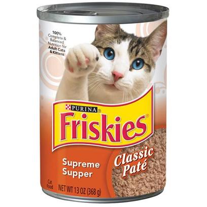 Buy Friskies Canned Supreme Supper for Cats products including Friskies Canned Supreme Supper for Cats 13.2oz Cans-Case of 24, Friskies Classic Pate Supreme Supper for Cats 5.5oz Cans/Case of 24 Category:Canned Food Price: from $16.29